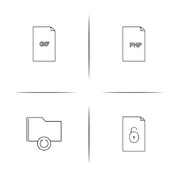 Files and folders sign simple linear icon vector