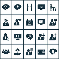 Job icons set with team time group vector