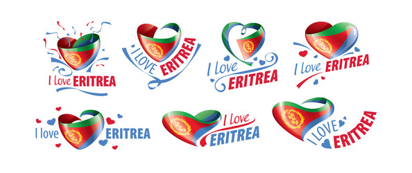 National flag eritrea in shape vector