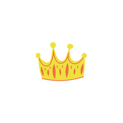 colorful hand drawn crown golden diadem princess vector