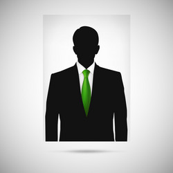 profile picture whit green tie unknown person vector