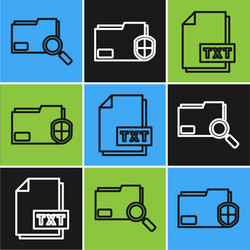 set line search concept with folder txt file vector image