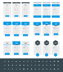 Set of pricing table design templates for websites vector