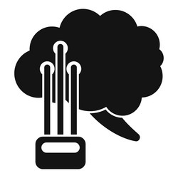 brain connected to a computer with cables vector image