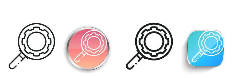 cogwheel icon thin linear regular and button vector image