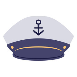 Captain hat flat high quality Royalty Free Vector Image