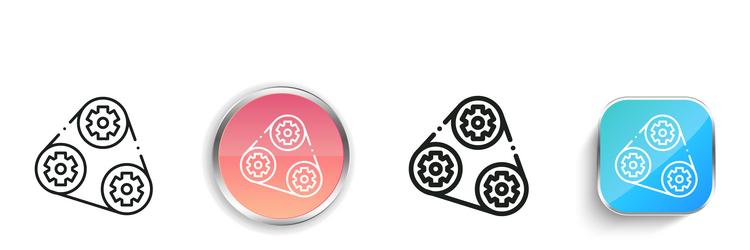cogwheels icon thin linear regular and button vector image