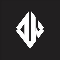 Dw logo monogram with piece circle ribbon style Vector Image