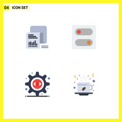 Pictograph set 4 simple flat icons checklist vector