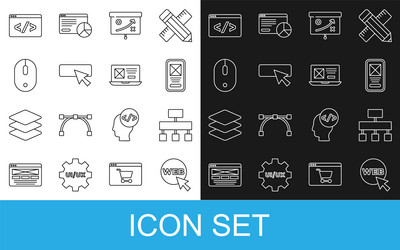 set line web and graphic design site map ui vector image