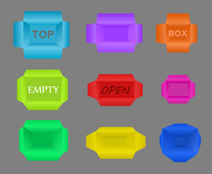 Set of boxes different color and sizes for your vector