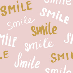 Smile lettering seamless pattern hand drawn vector