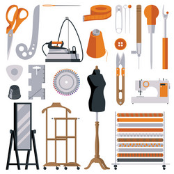 flat tailor objects set collection for creating vector image