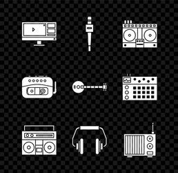 set video recorder or editor software on monitor vector image