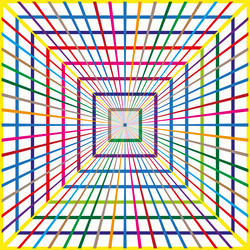square tunnel shape colorful line pattern vector image