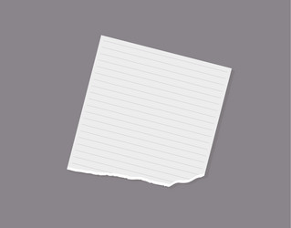 torn paper piece with lines empty notebook vector