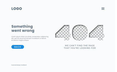 wrong webpage layout 404 error page not found vector image