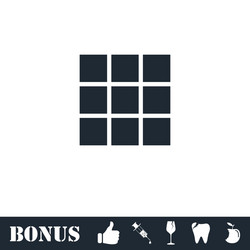 Building block icon flat vector