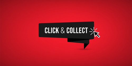 click collect sign vector