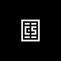 cs initial logo with square rectangular shape vector image