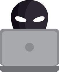 hacker with computer avatar character vector image