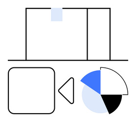 minimal geometric shapes depicting chart graph vector image