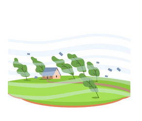 Thunder and lightning outside window concept Vector Image