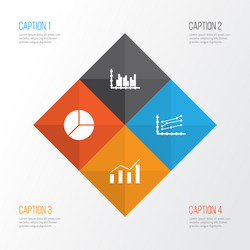 set of graphs diagrams and statistics icons vector
