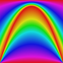 Smooth gradient rainbow wave curve background vector