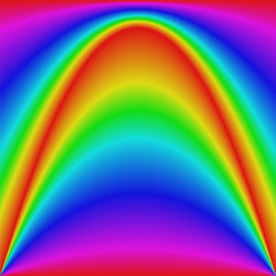 Smooth gradient rainbow wave curve background vector