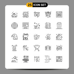 User interface pack 25 basic lines error vector