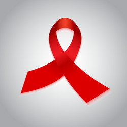 Aids red ribbon awareness day symbol vector