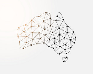 australia low poly symbol with connected dots vector