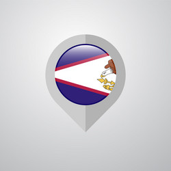 map navigation pointer with american samoa flag vector image