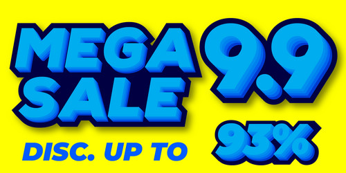 93 percent mega sale 99 celebration discount 3d vector