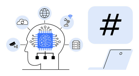 artificial intelligence integrating technology vector image