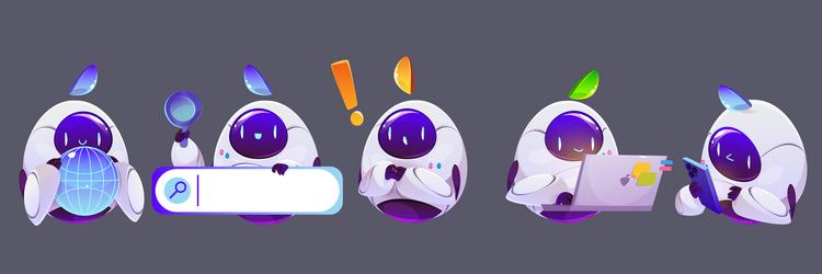 chatbot ai robot characters set vector image