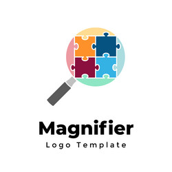 creative magnifier logo template abstract vector