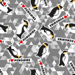 Penguin and a triangular design vector