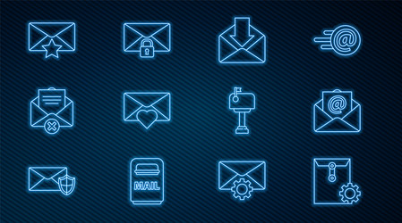 set line envelope setting mail and e-mail vector image