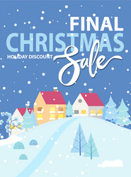 Winter Christmas Sale Poster Vector Image