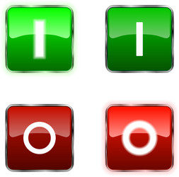 Electric switch buttons on off position 3d Vector Image