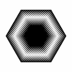 Abstract hexagon halftone pattern collection vector