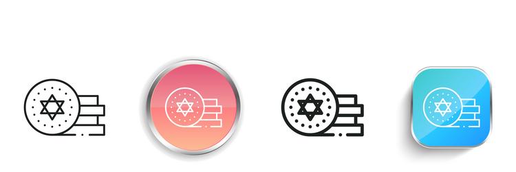 coins icon thin linear regular and button style vector image