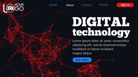 colorful abstract landing page with plexus vector image