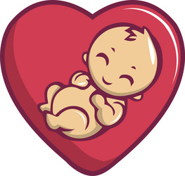 Cute Baby Heart Icon vector image