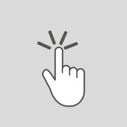 hand cursor icon click isolated on white vector image