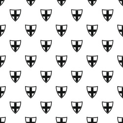 medieval shield with cross pattern simple style vector image