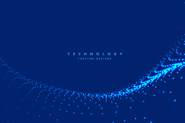 digital particle wave technology background vector image