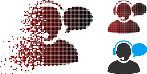 dissolved pixel halftone operator message icon vector image